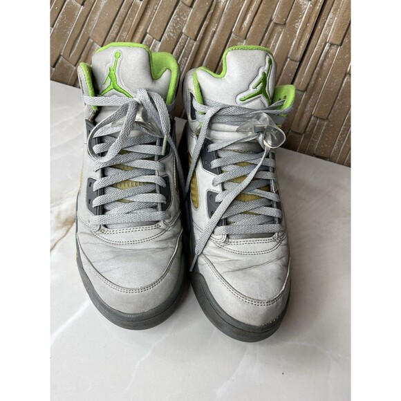 Air Jordan 5 Retro Green Bean Silver/Flint Grey DM9014 Sz 9 Sneakers Shoes Men